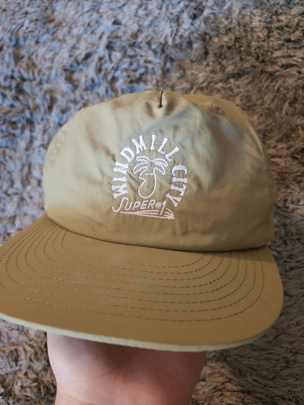 Windmill City Embroidered Palm Hat - Light Khaki